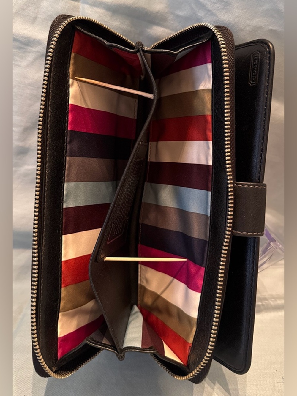 Coach Legacy Vintage Y2K Jacquard Canvas Leather Signature Stripe Wallet - Picture 8 of 11